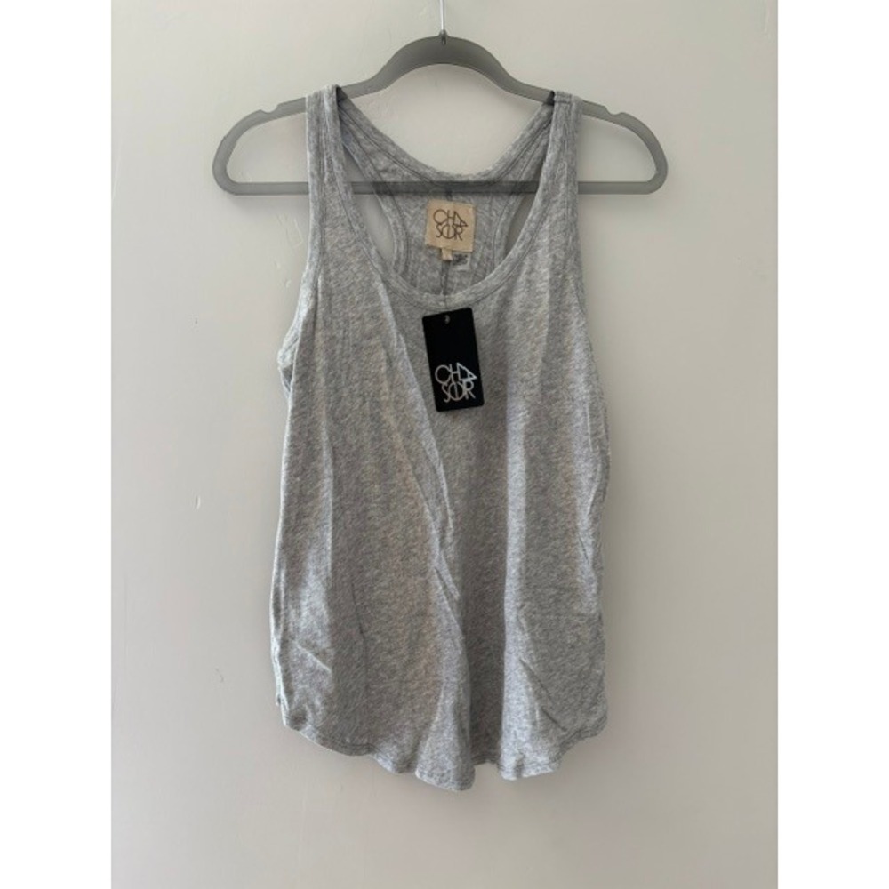 Chaser Heirloom Jersey Racerback Tank Top Heather Grey Size L NWT